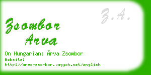 zsombor arva business card