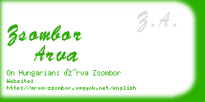 zsombor arva business card